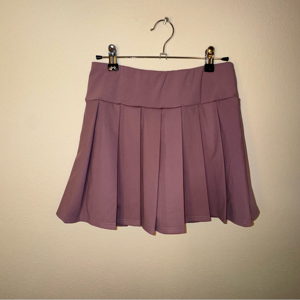 La Kottee Chic Mauve Skater Pleated Mini Skirt Skort - Picture 6 of 13